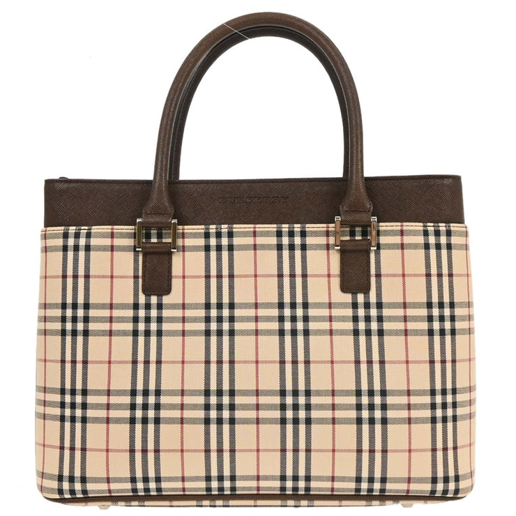 Burberry Beige Brown Burberry Check Tote Bag 166765