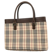 Burberry Beige Brown Burberry Check Tote Bag 166765