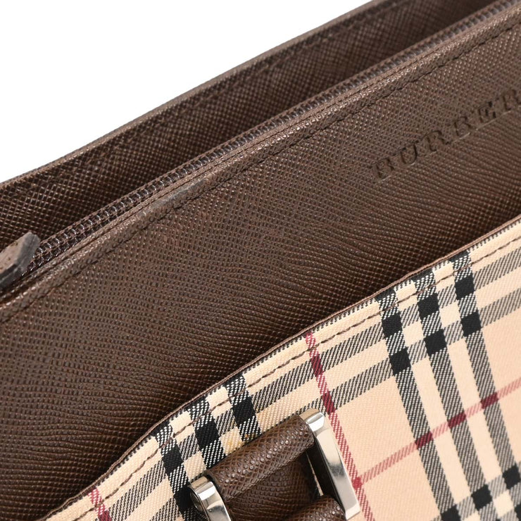 Burberry Beige Brown Burberry Check Tote Bag 166765