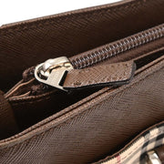 Burberry Beige Brown Burberry Check Tote Bag 166765