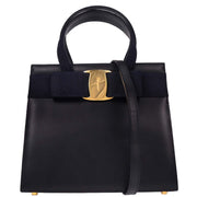Salvatore Ferragamo Navy Vara Bow Handbag BA214178 166769