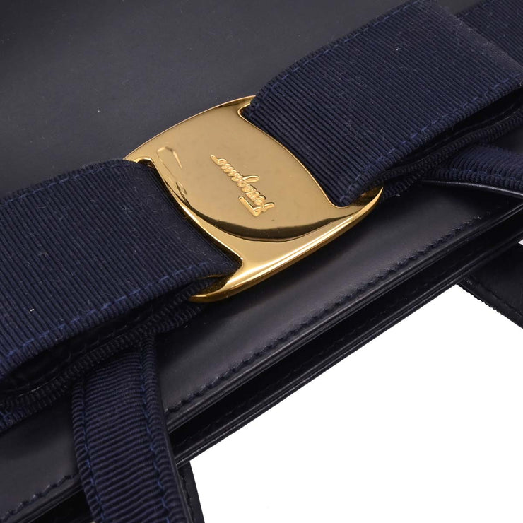 Salvatore Ferragamo Navy Vara Bow Handbag BA214178 166769