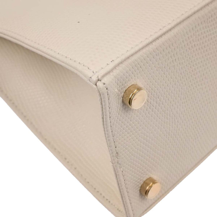 Salvatore Ferragamo White LeaVara Bow 2way Handbag BA214178 166775