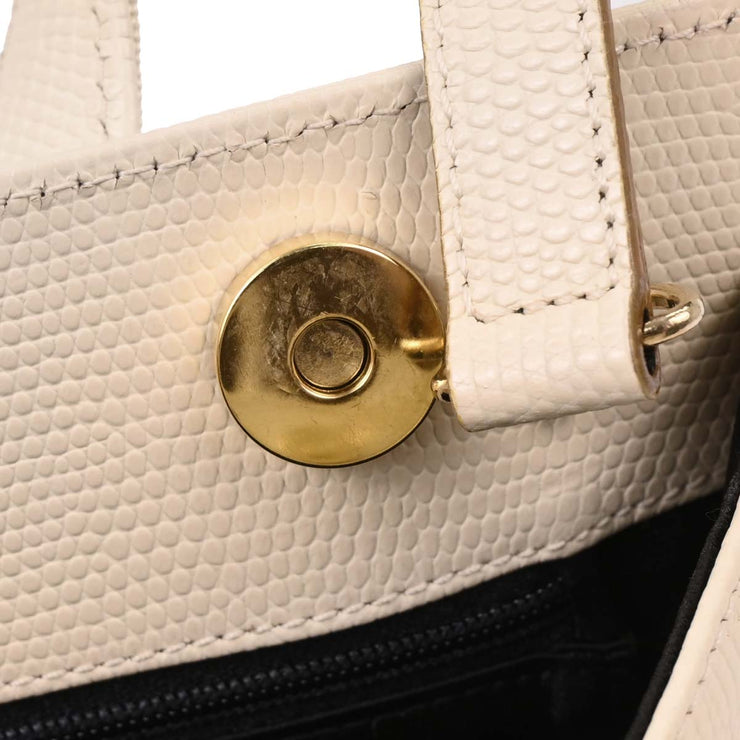 Salvatore Ferragamo White LeaVara Bow 2way Handbag BA214178 166775