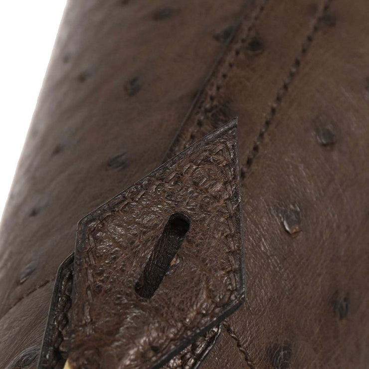 Hermes Cacao Ostrich Bolide 35 Handbag 2way Circle:Y 21C 166776