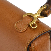 Gucci Brown Pigskin Bamboo 2way Handbag 00020460188 166777