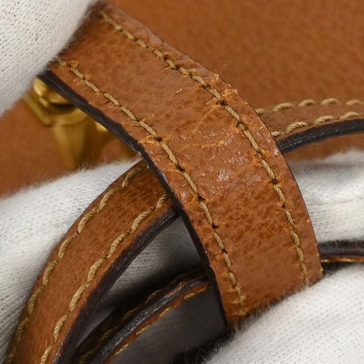 Gucci Brown Pigskin Bamboo 2way Handbag 00020460188 166777