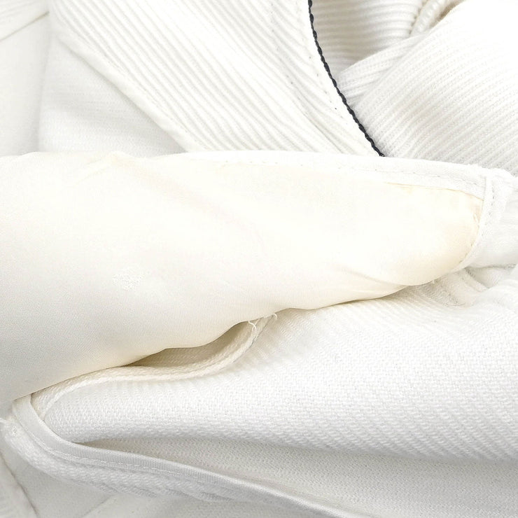 Chanel Single Breasted Collarless Jacket White #44 171669