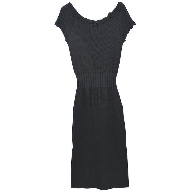 Chanel Short Sleeve Dress Black 08A #36 171709