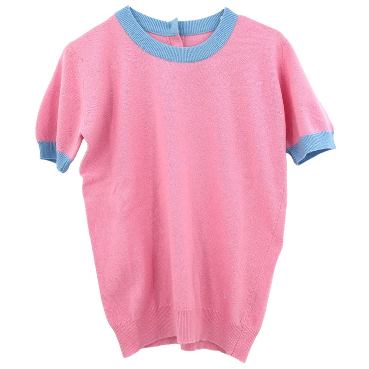 Chanel Ensemble Cardigan Short Sleeve Top Pink #40 #36 175712