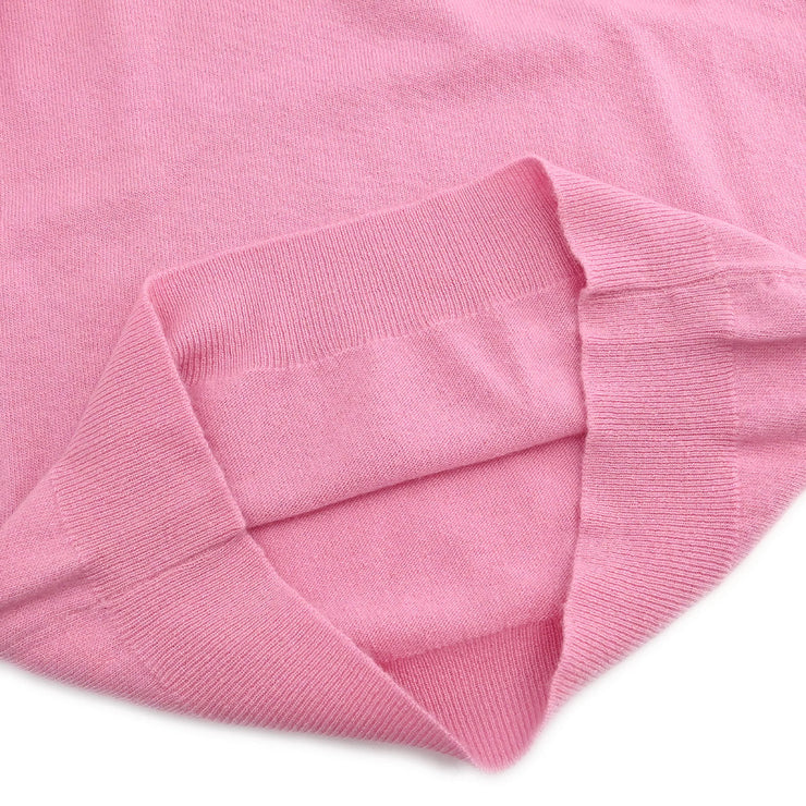 Chanel Ensemble Cardigan Short Sleeve Top Pink #40 #36 175712