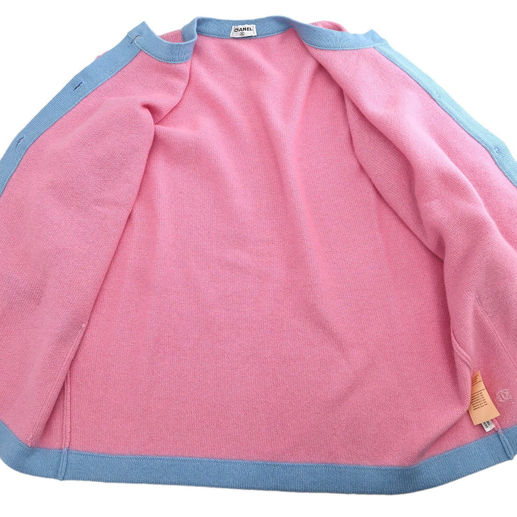 Chanel Ensemble Cardigan Short Sleeve Top Pink #40 #36 175712