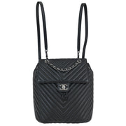 Chanel Black Lambskin Chevron Urban Spirit Backpack 175900