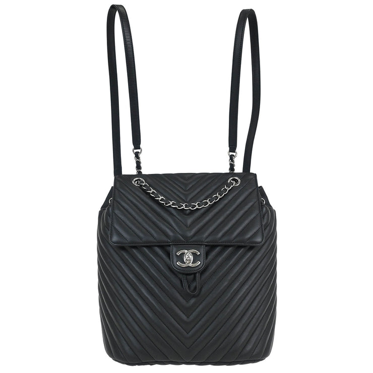 Chanel Black Lambskin Chevron Urban Spirit Backpack 175900