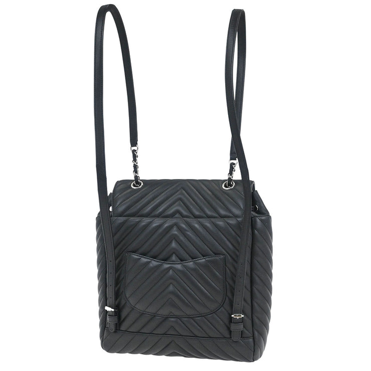 Chanel Black Lambskin Chevron Urban Spirit Backpack 175900