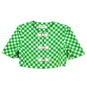 Yves Saint Laurent Single Breasted Collarless Jacket Green HZ295-675 #36 176529