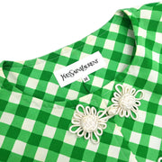 Yves Saint Laurent Single Breasted Collarless Jacket Green HZ295-675 #36 176529