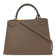 Hermes Etoupe Epsom Kelly 28 Sellier 2way Handbag CHA882FD 176687