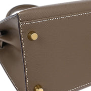 Hermes Etoupe Epsom Kelly 28 Sellier 2way Handbag CHA882FD 176687