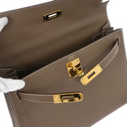 Hermes Etoupe Epsom Kelly 28 Sellier 2way Handbag CHA882FD 176687
