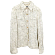 Chanel Single Breasted Jacket White 01P #42 176713