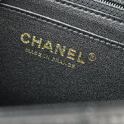 Chanel Black Lambskin Chevron Single Flap Shoulder Bag 177006