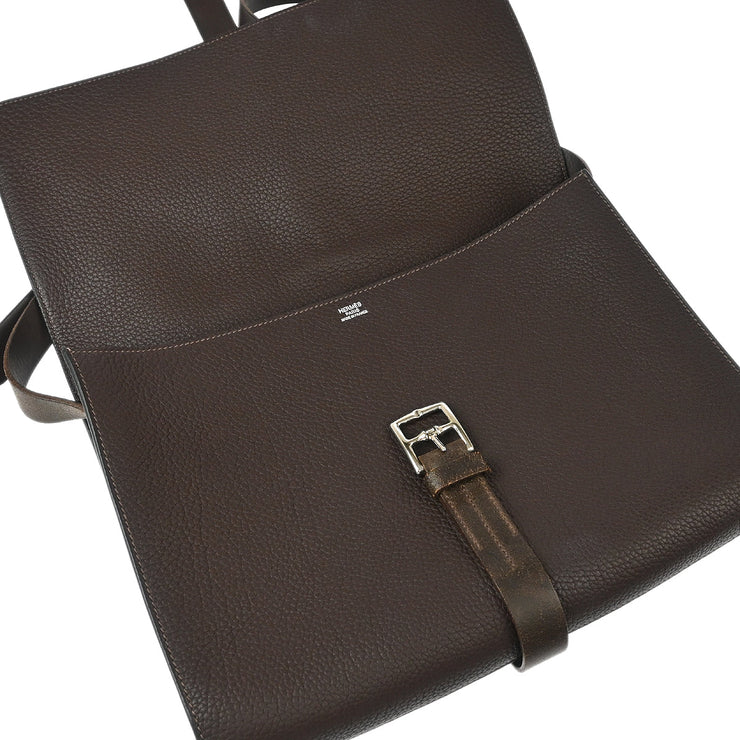 Hermes Cacao Fjord Etriviere Shoulder Bag Square:Q M06 177015