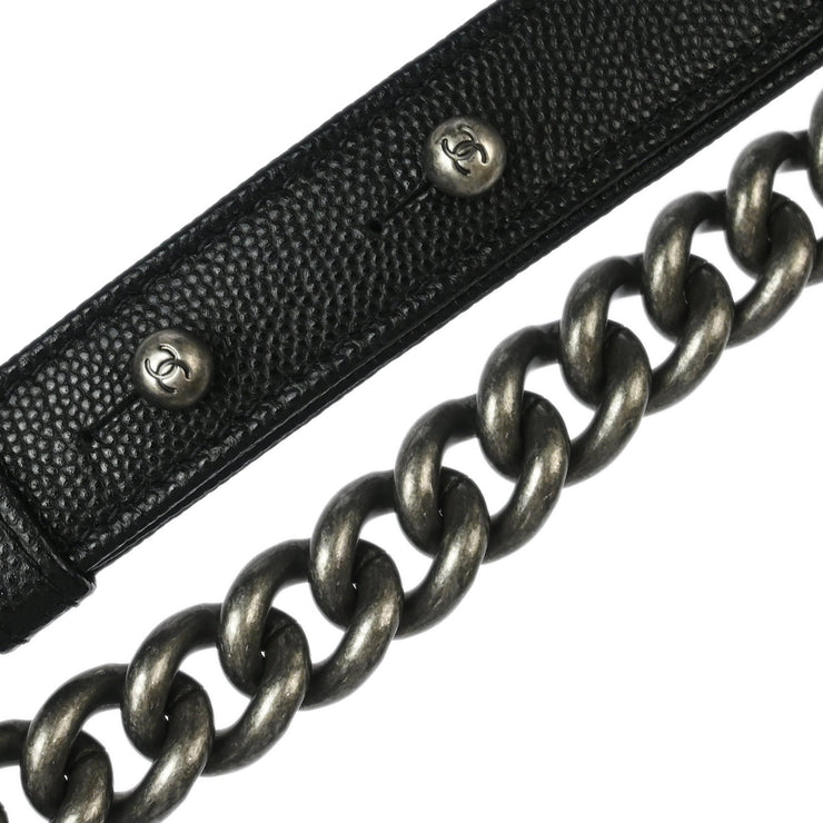 Boy Chanel Black Calfskin Chevron Small Chain Shoulder Bag 177017