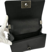 Boy Chanel Black Calfskin Chevron Small Chain Shoulder Bag 177017