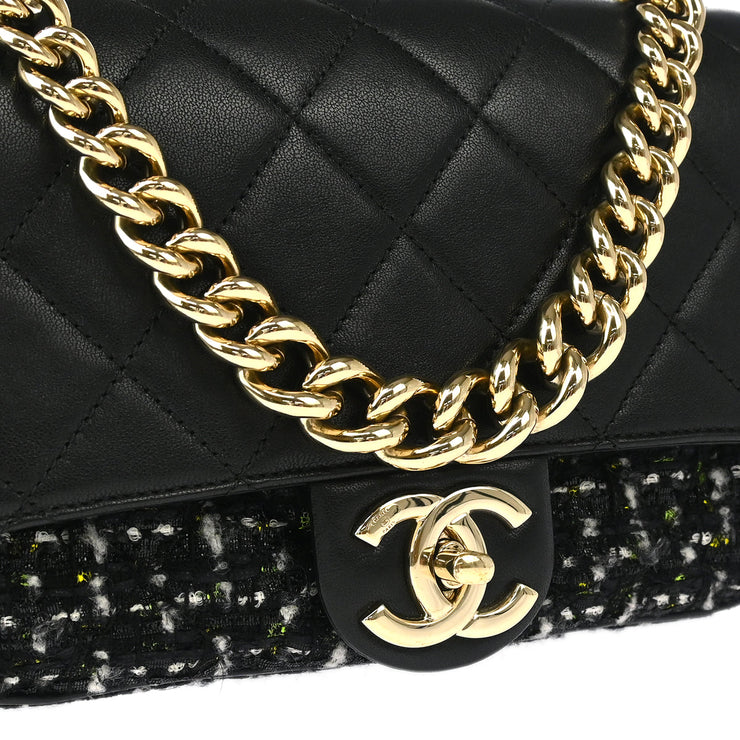 Chanel Black Calfskin Tweed 2way Handbag 177020
