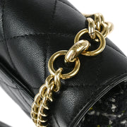 Chanel Black Calfskin Tweed 2way Handbag 177020