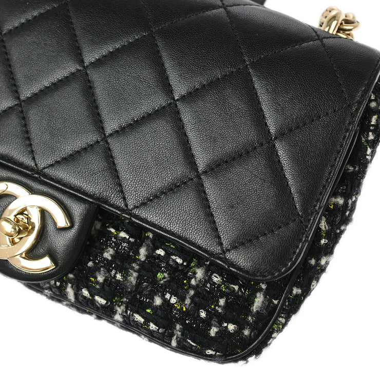 Chanel Black Calfskin Tweed 2way Handbag 177020