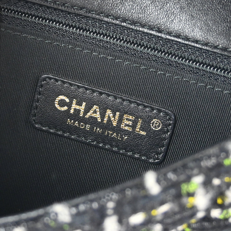 Chanel Black Calfskin Tweed 2way Handbag 177020