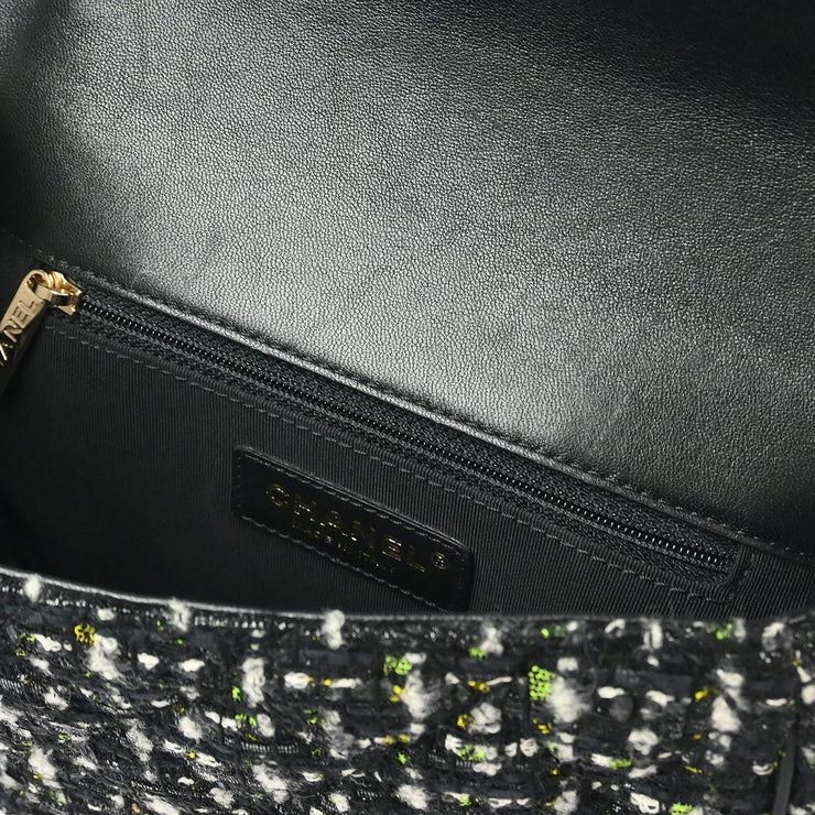 Chanel Black Calfskin Tweed 2way Handbag 177020