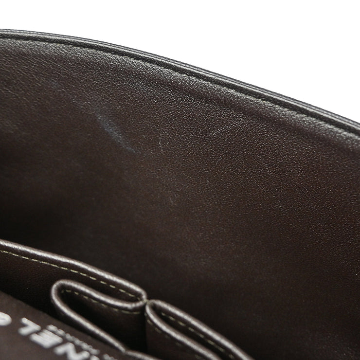 Chanel Brown Calfskin Medium Classic Double Flap Shoulder Bag 177028