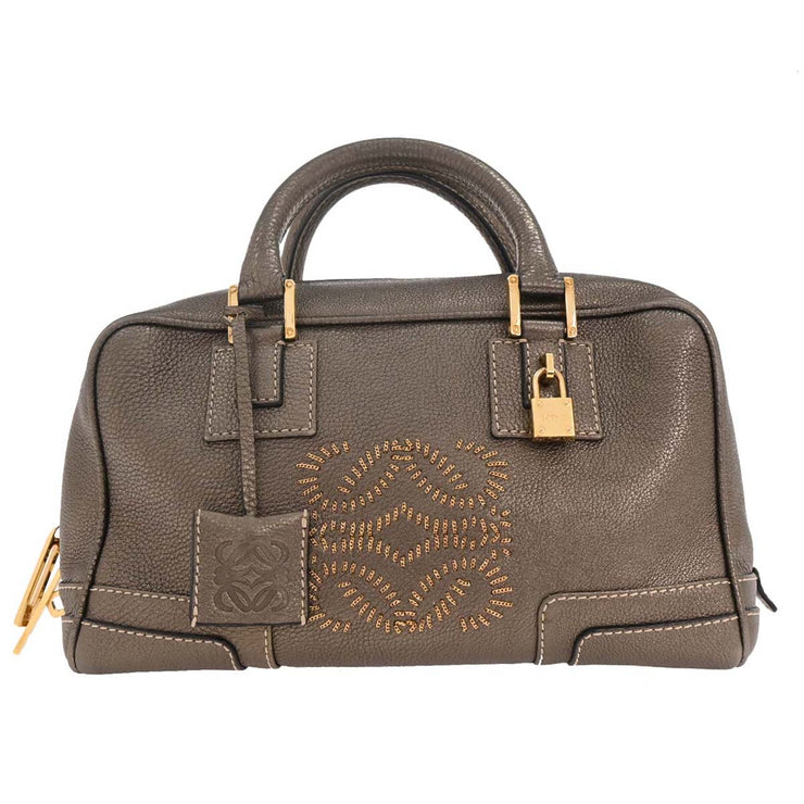Loewe Metallic Gray Amazona 28 Handbag 260608 177070