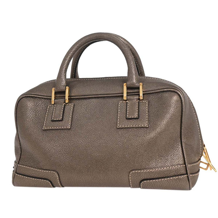 Loewe Metallic Gray Amazona 28 Handbag 260608 177070