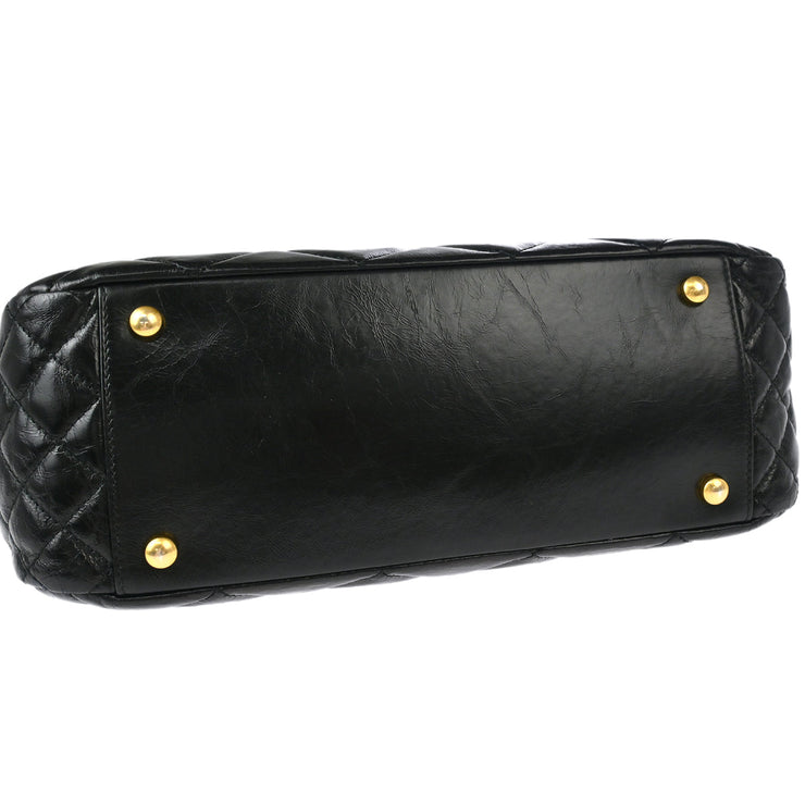 Chanel Black Calfskin Daily Walk Accordion Flap Bag 177084