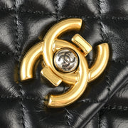 Chanel Black Calfskin Daily Walk Accordion Flap Bag 177084