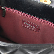 Chanel Black Calfskin Daily Walk Accordion Flap Bag 177084