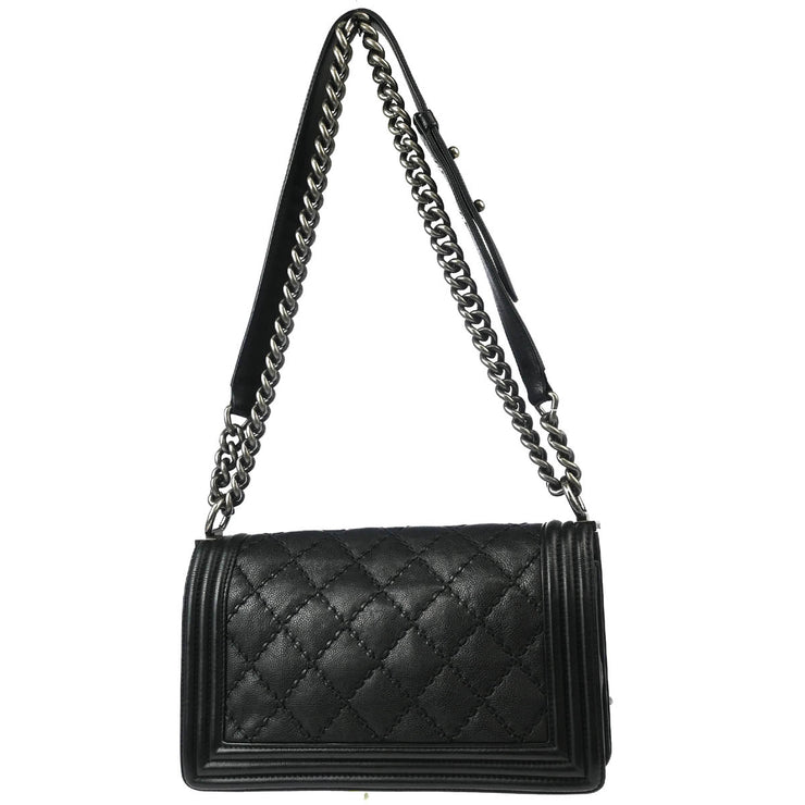 Boy Chanel Black Calfskin Medium Shoulder Bag 177089