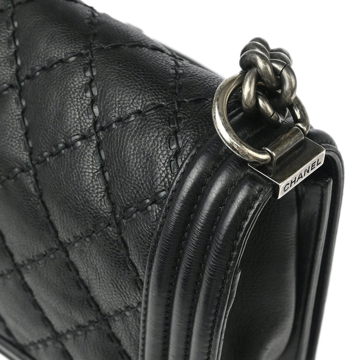 Boy Chanel Black Calfskin Medium Shoulder Bag 177089