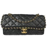 Chanel Black Lambskin Luxury Line Chain Me Shoulder Bag 177151