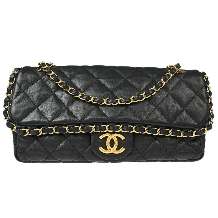 Chanel Black Lambskin Luxury Line Chain Me Shoulder Bag 177151