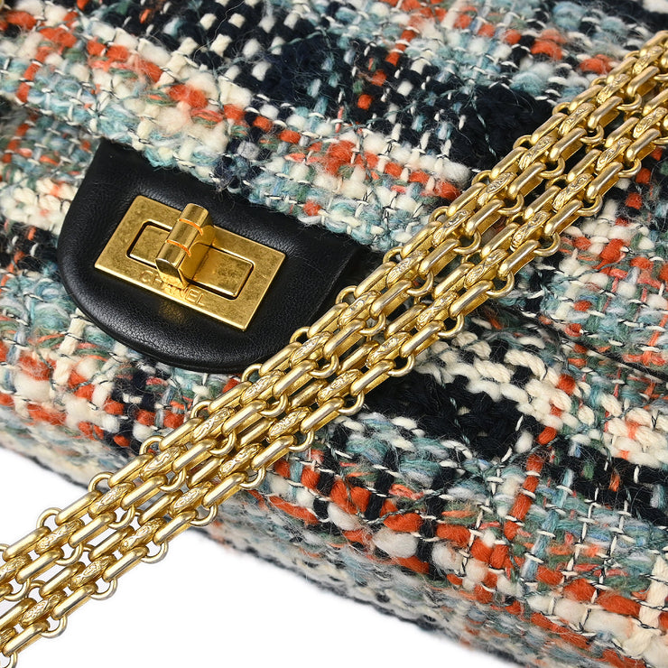 Chanel Multicolor Tweed 2.55 Medium Classic Double Flap Shoulder Bag 177168