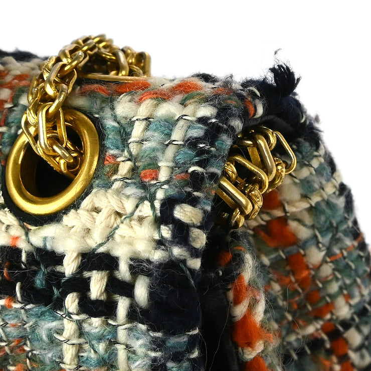 Chanel Multicolor Tweed 2.55 Medium Classic Double Flap Shoulder Bag 177168