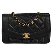 Chanel Black Lambskin Small Diana Shoulder Bag 177180