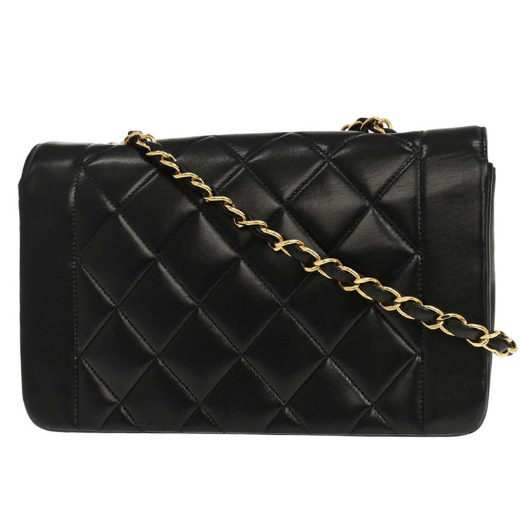 Chanel Black Lambskin Small Diana Shoulder Bag 177180