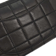 Chanel Black Calfskin Wild Stitch Choco Bar Single Flap Shoulder Bag 177181