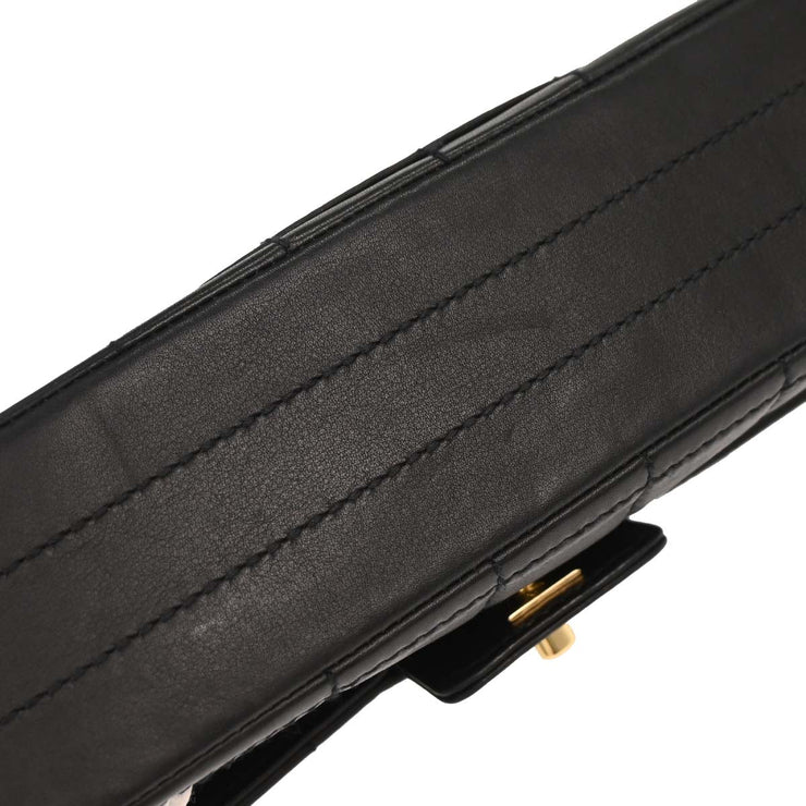 Chanel Black Calfskin Wild Stitch Choco Bar Single Flap Shoulder Bag 177181